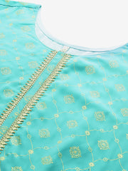 Women's Traditional Wear Blue Kurta-AP-AHKUGRFPGL-1166