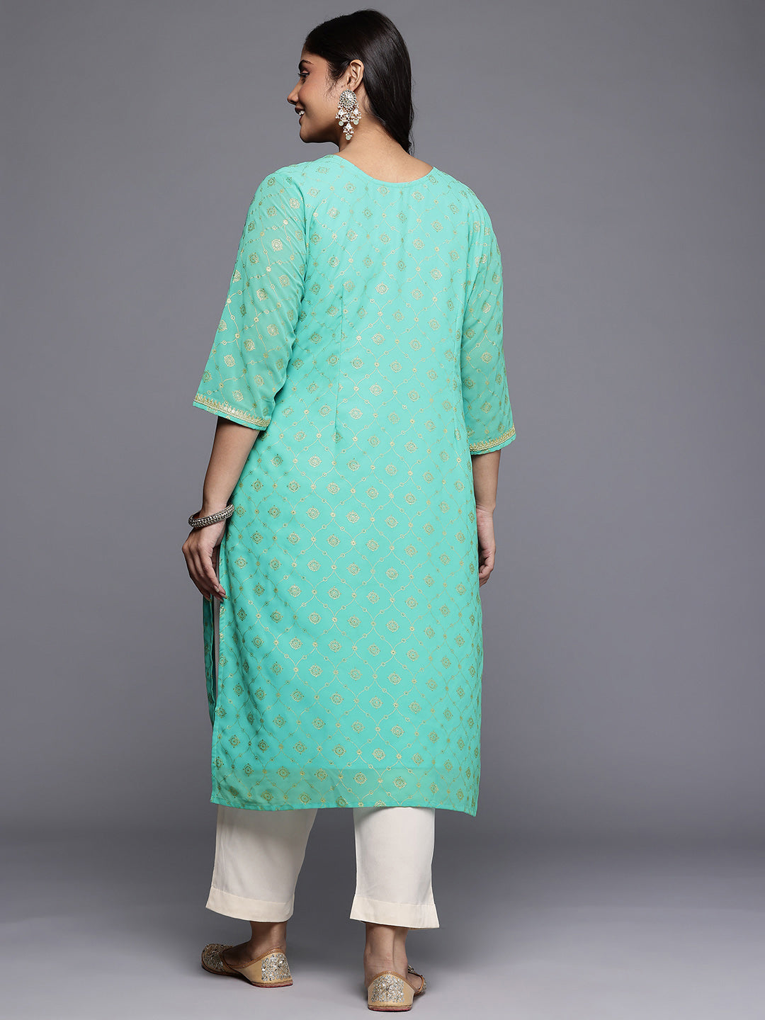 Women's Traditional Wear Blue Kurta-AP-AHKUGRFPGL-1166