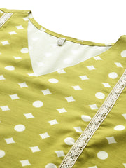 Women's Traditional Wear Olive Kurta-AP-AHKUMGDP-1159