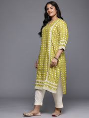 Women's Traditional Wear Olive Kurta-AP-AHKUMGDP-1159