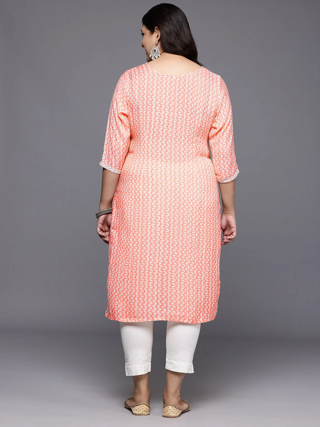 Plus Size Solid Polyester Indian Kurta for Women Online