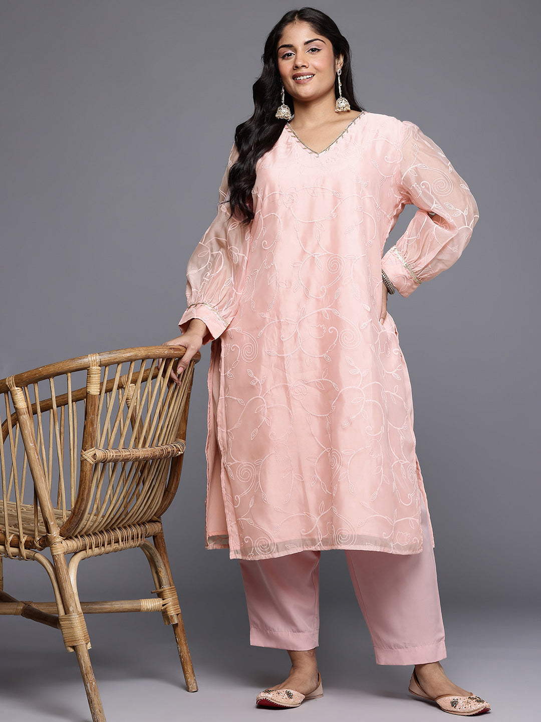Women's Traditional Wear Pink Kurta-AP-AHKUORRP-1161