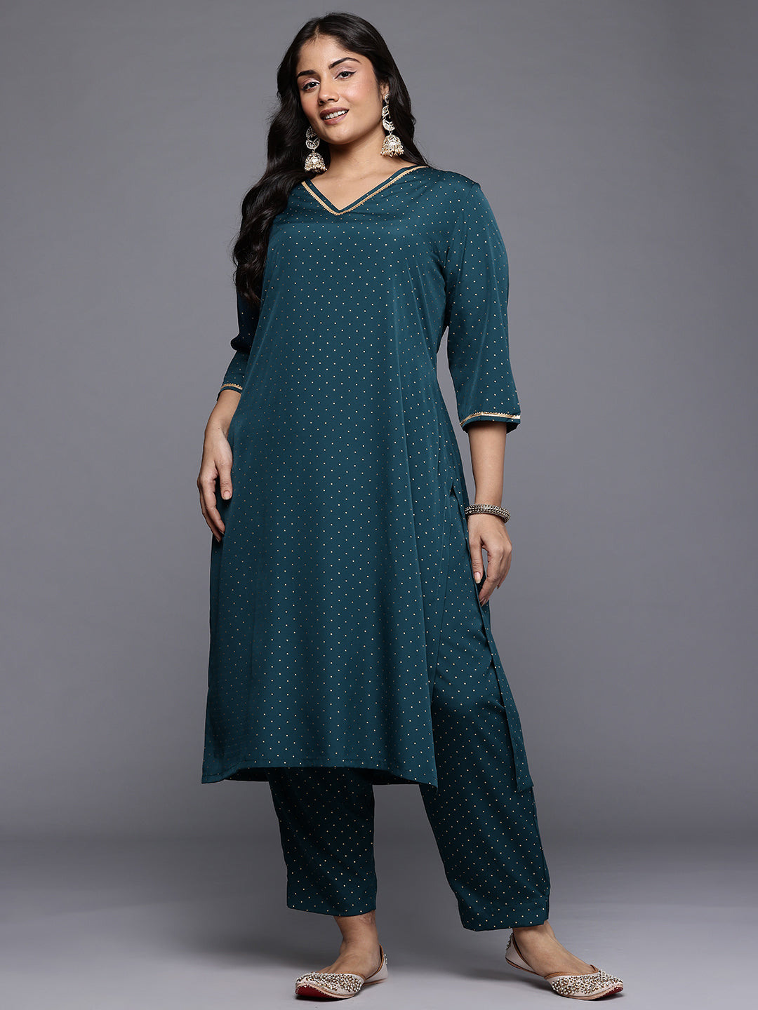 Women's Traditional Wear Green Kurta Set-AP-AHKUPN-COMBO-1117