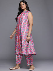 Women's Traditional Wear Grey Kurta Set-AP-AHKUPN-COMBO-1151