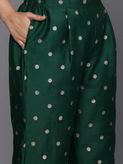 Plus Size Printed High Slit Kurta with Trousers-AP-AHKUPN-COMBO-864