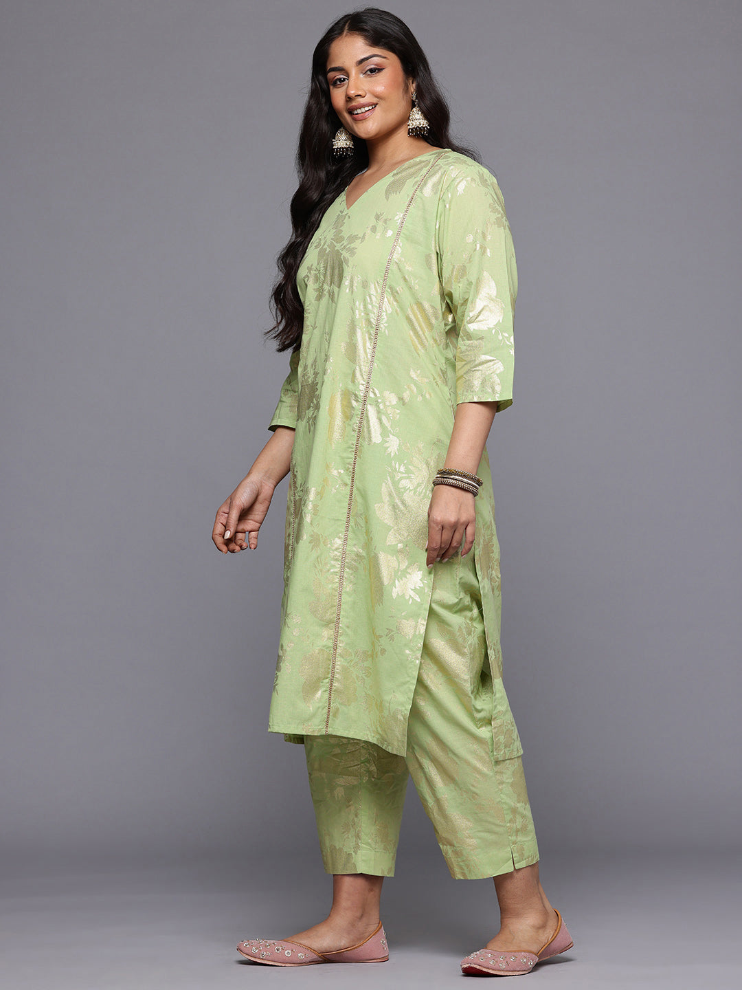 Women's Floral Printed Pure Cotton Kurta Sets - Summer Collection-AP-AHKUPNDU-COMBO-1044