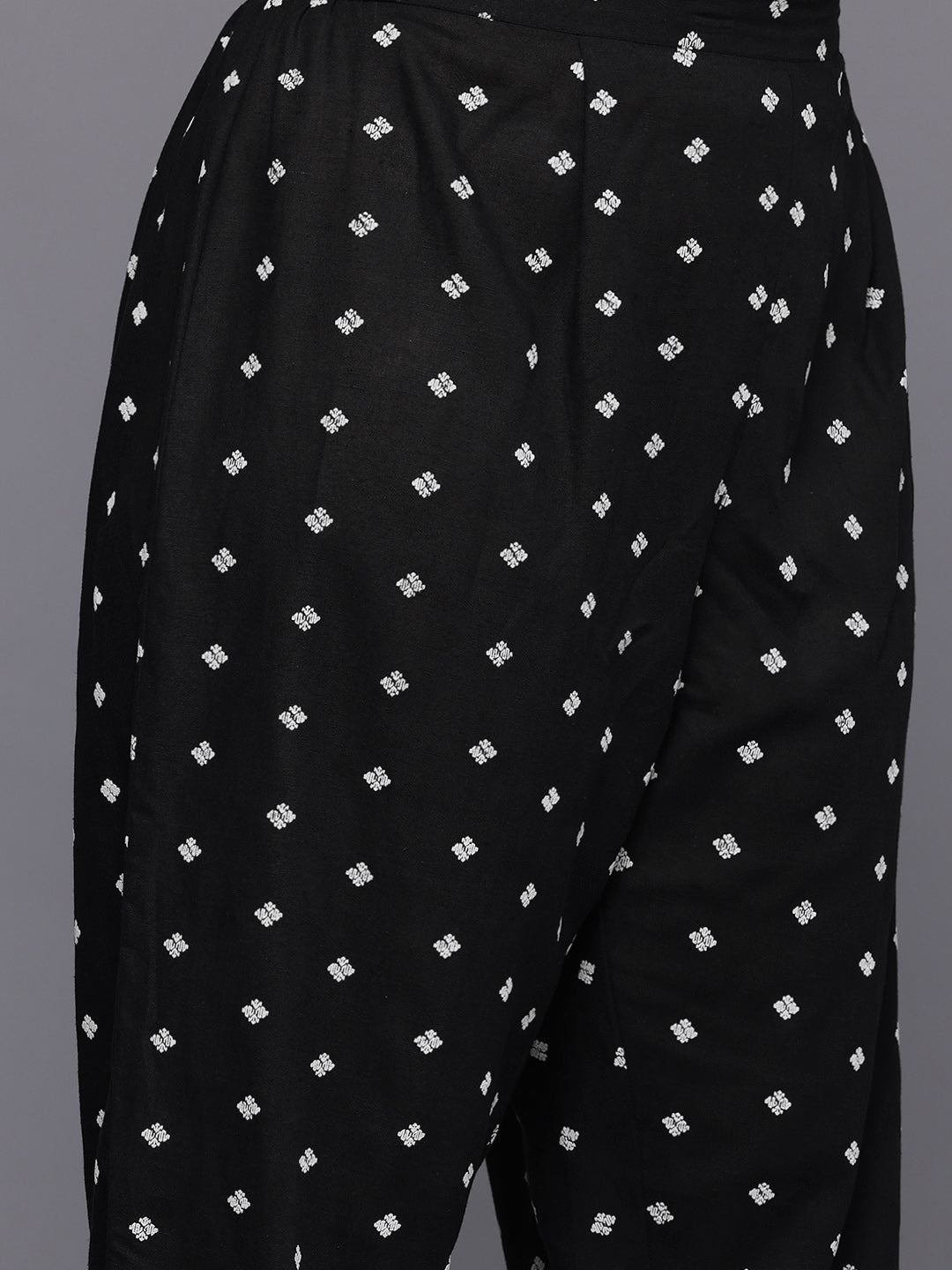 Plus Size Printed Pleated Gotta Patti Kurta with Trousers & With Dupatta