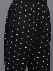 Plus Size Printed Pleated Gotta Patti Kurta with Trousers & With Dupatta