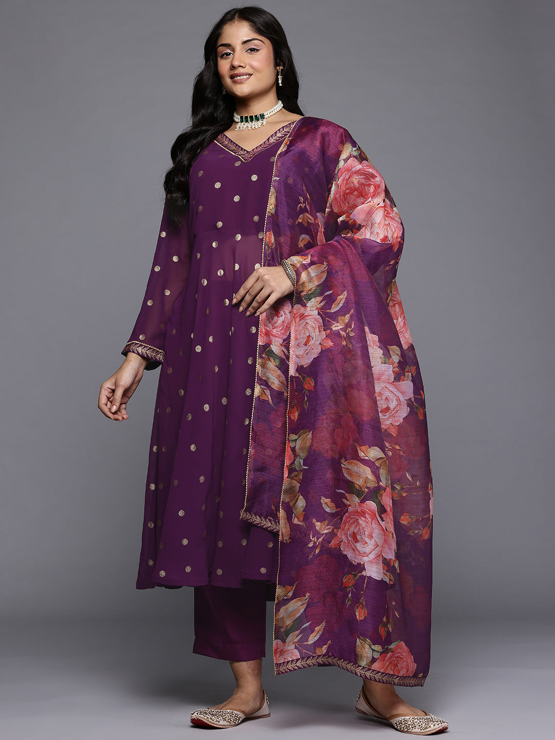 Women's Traditional Wear Purple Kurta Set-AP-AHKUPNDU-COMBO-1112