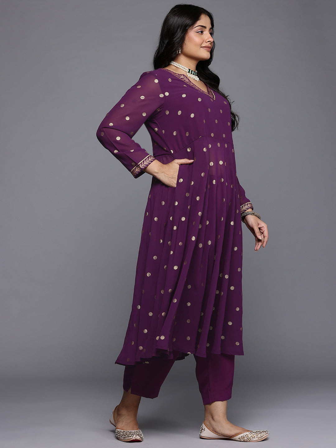 Women's Traditional Wear Purple Kurta Set-AP-AHKUPNDU-COMBO-1112