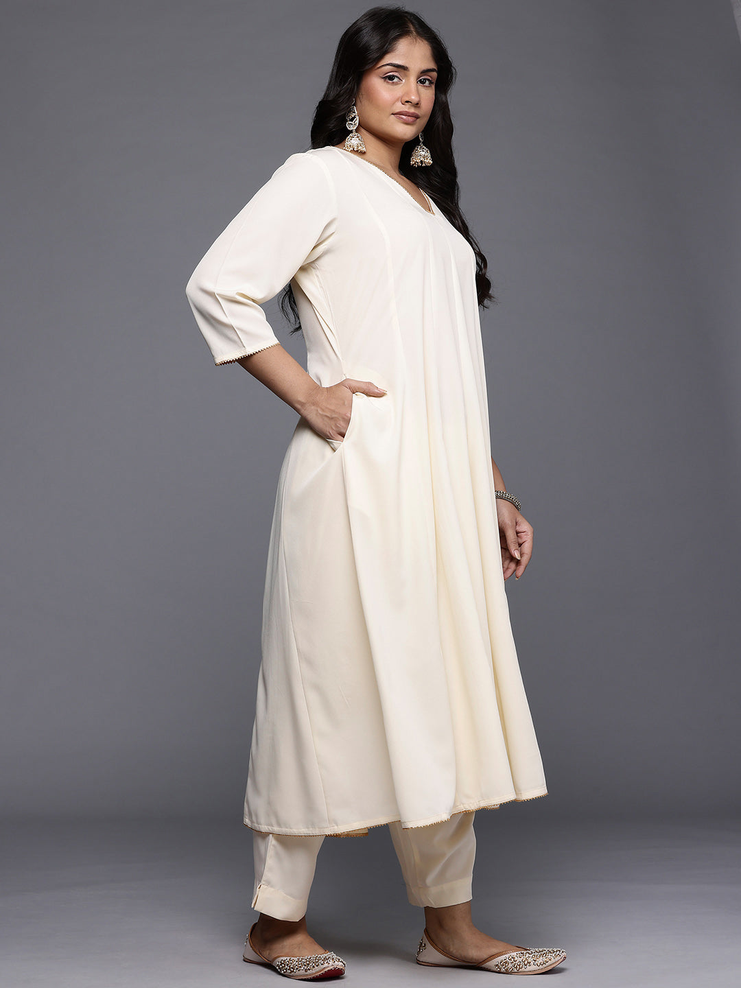 Women's Traditional Wear Off White Kurta Set-AP-AHKUPNDU-COMBO-1116