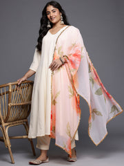 Women's Traditional Wear Off White Kurta Set-AP-AHKUPNDU-COMBO-1116