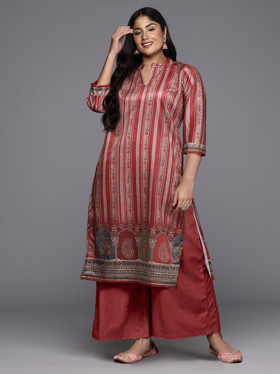 Premium Polyester kurta palazzo set-combines comfort & durability
