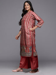 Plus Size Digital Printed Velvet Kurta and Palazzo Set-AP-AHKUPZ-COMBO-1072