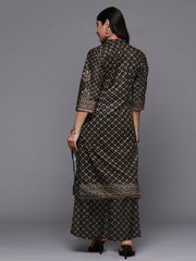 Women Bandhani Printed Regular Gotta Patti Velvet Kurta with Palazzos-AP-AHKUPZ-COMBO-1076