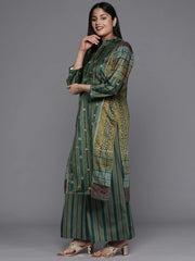 Women Printed Regular Gotta Patti Velvet Kurta with Palazzos-AP-AHKUPZ-COMBO-1077