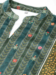 Women Printed Regular Gotta Patti Velvet Kurta with Palazzos-AP-AHKUPZ-COMBO-1077