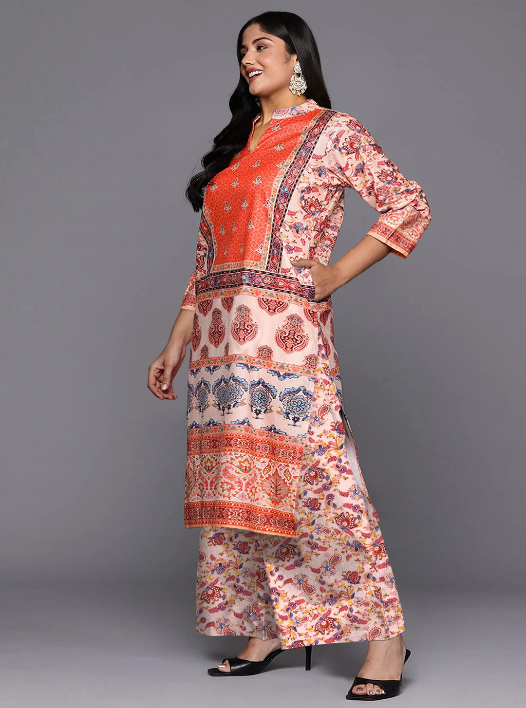 Floral Velvet Kurta and Palazzo Set | Women's Printed Fashion