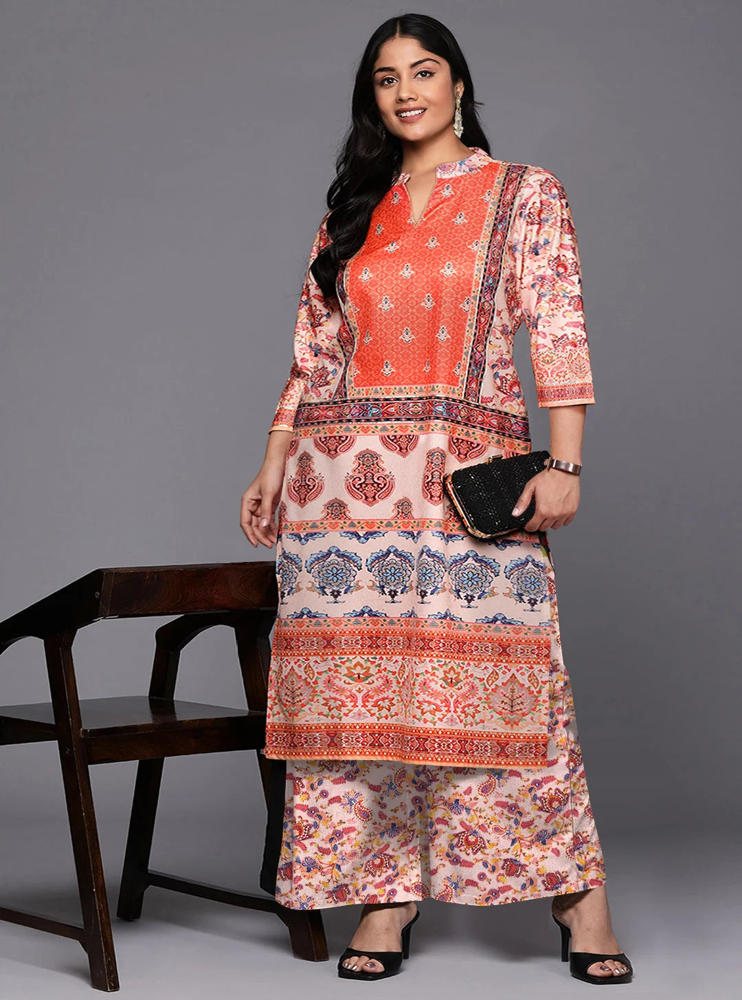 Floral Velvet Kurta and Palazzo Set | Women's Printed Fashion