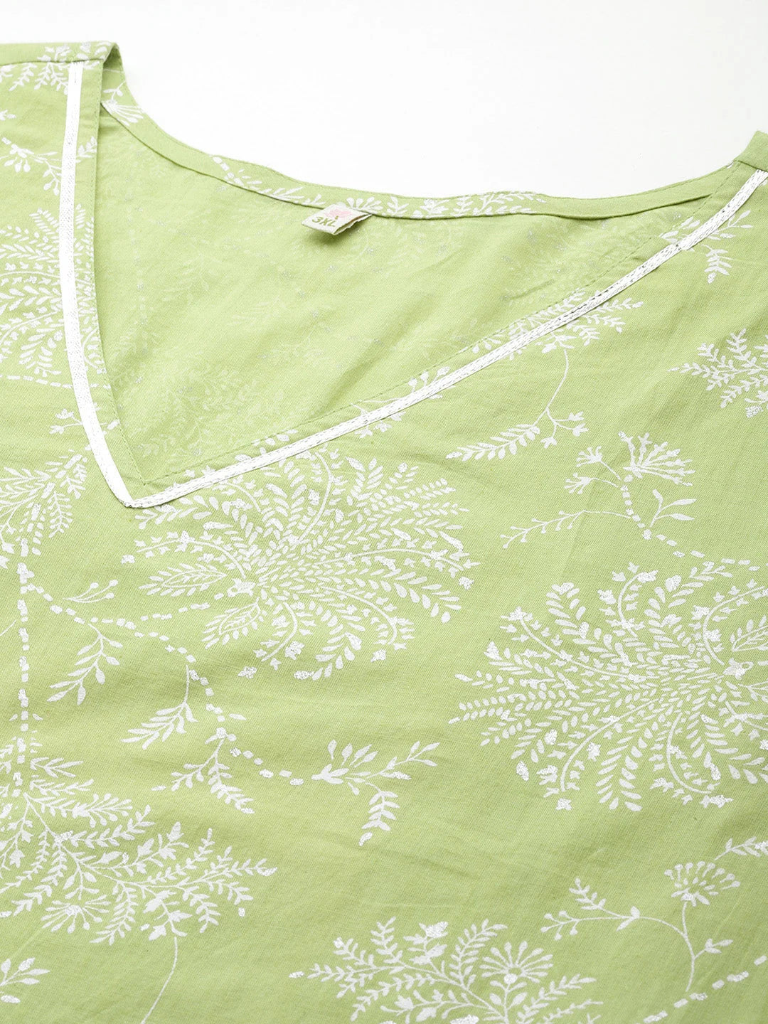 High Slit Floral Cotton Kurta Palazzo Set for Women