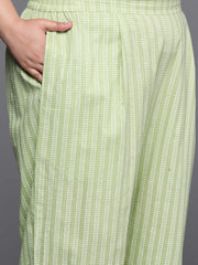 Floral Printed High Slit Gotta Patti Pure Cotton Kurta with Palazzos-AP-AHKUPZ-COMBO-690