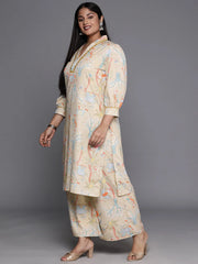 Women Plus Size Printed Regular Gotta Patti Kurta with Palazzos-AP-AHKUPZ-COMBO-694-ICH