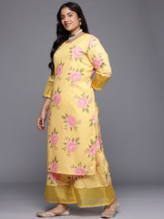 Women's Traditional Wear Yellow Kurta Set-AP-AHKUPZDU-COMBO-1123