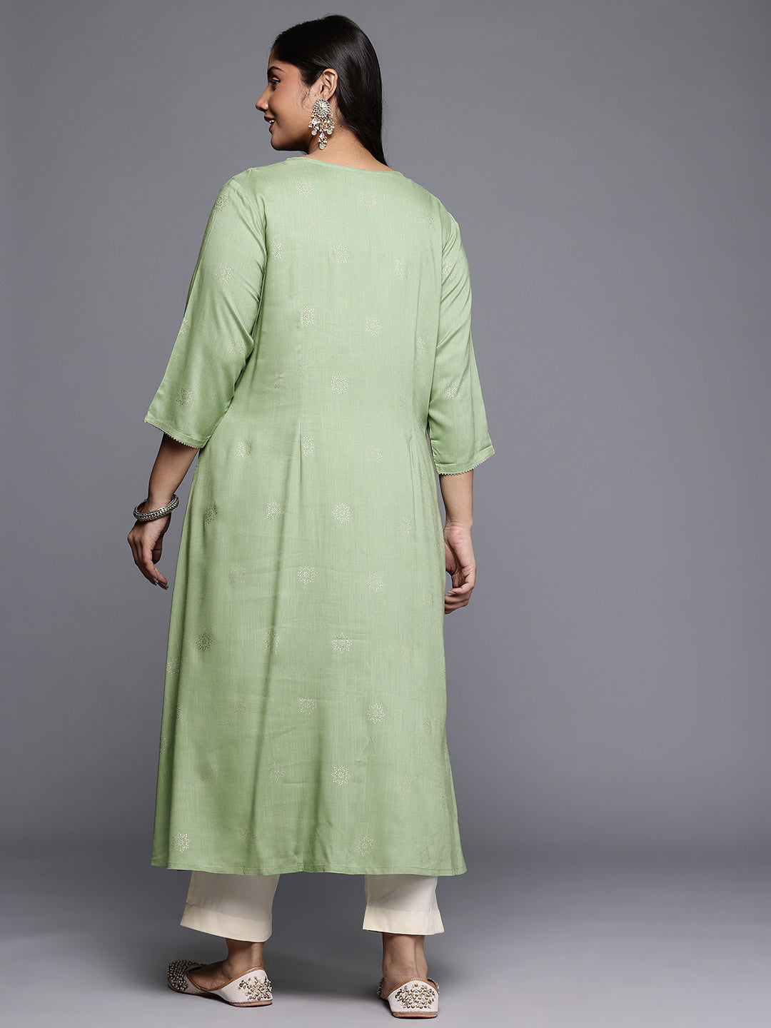 Women's Traditional Wear Green Kurta-AP-AHKURYGP-1160-DS