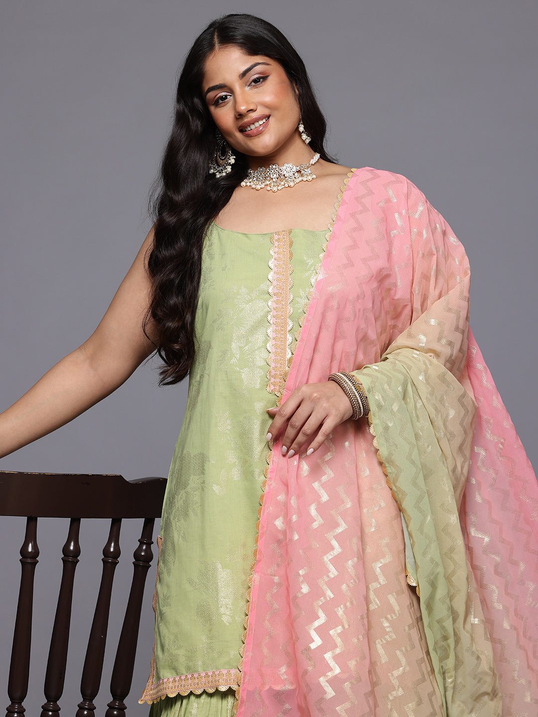 Women Pure Cotton Printed Kurta Sharara Set with Ombre Dupatta-AP-AHKUSHDU-COMBO-1038