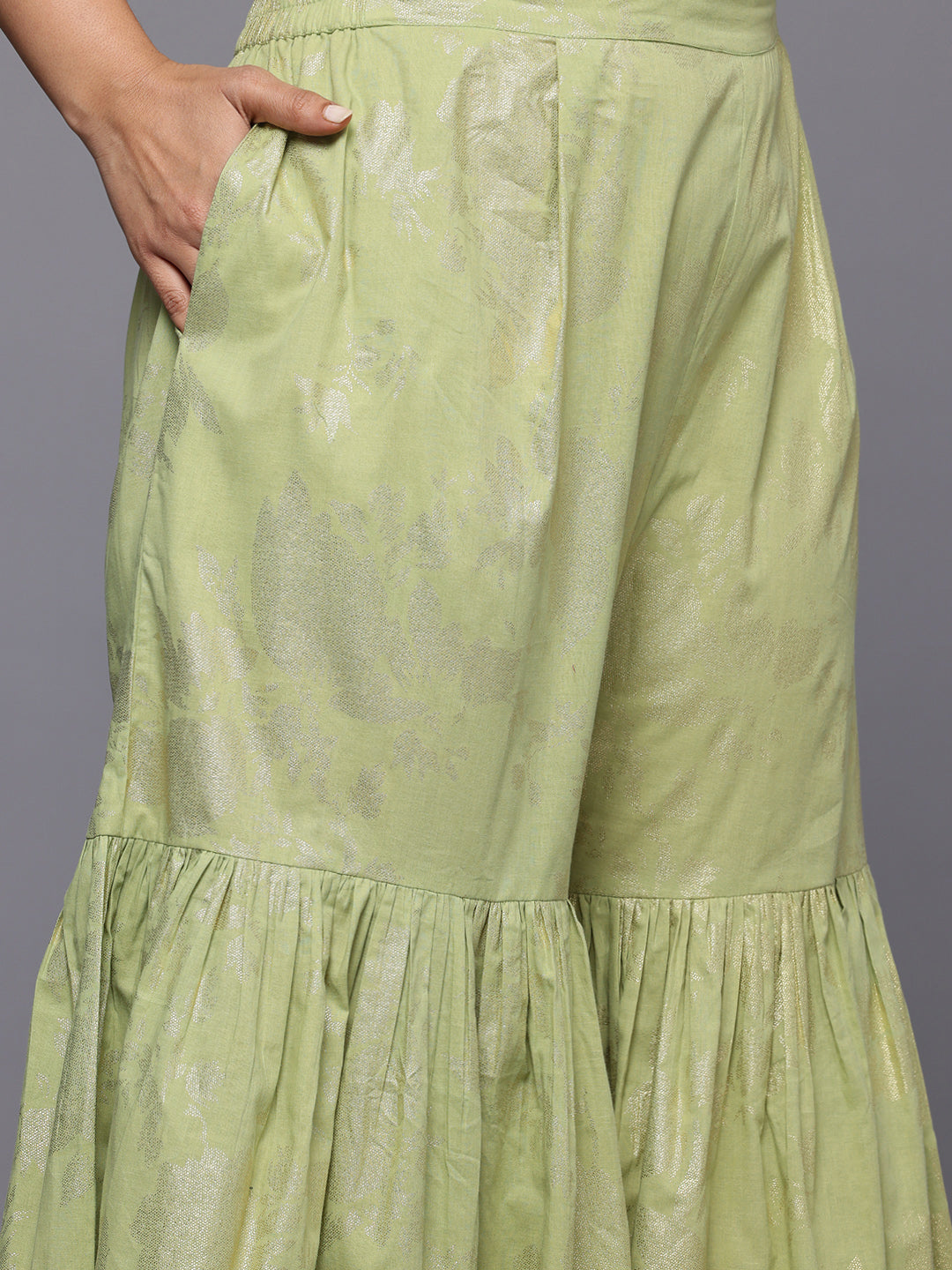 Women Pure Cotton Printed Kurta Sharara Set with Ombre Dupatta-AP-AHKUSHDU-COMBO-1038