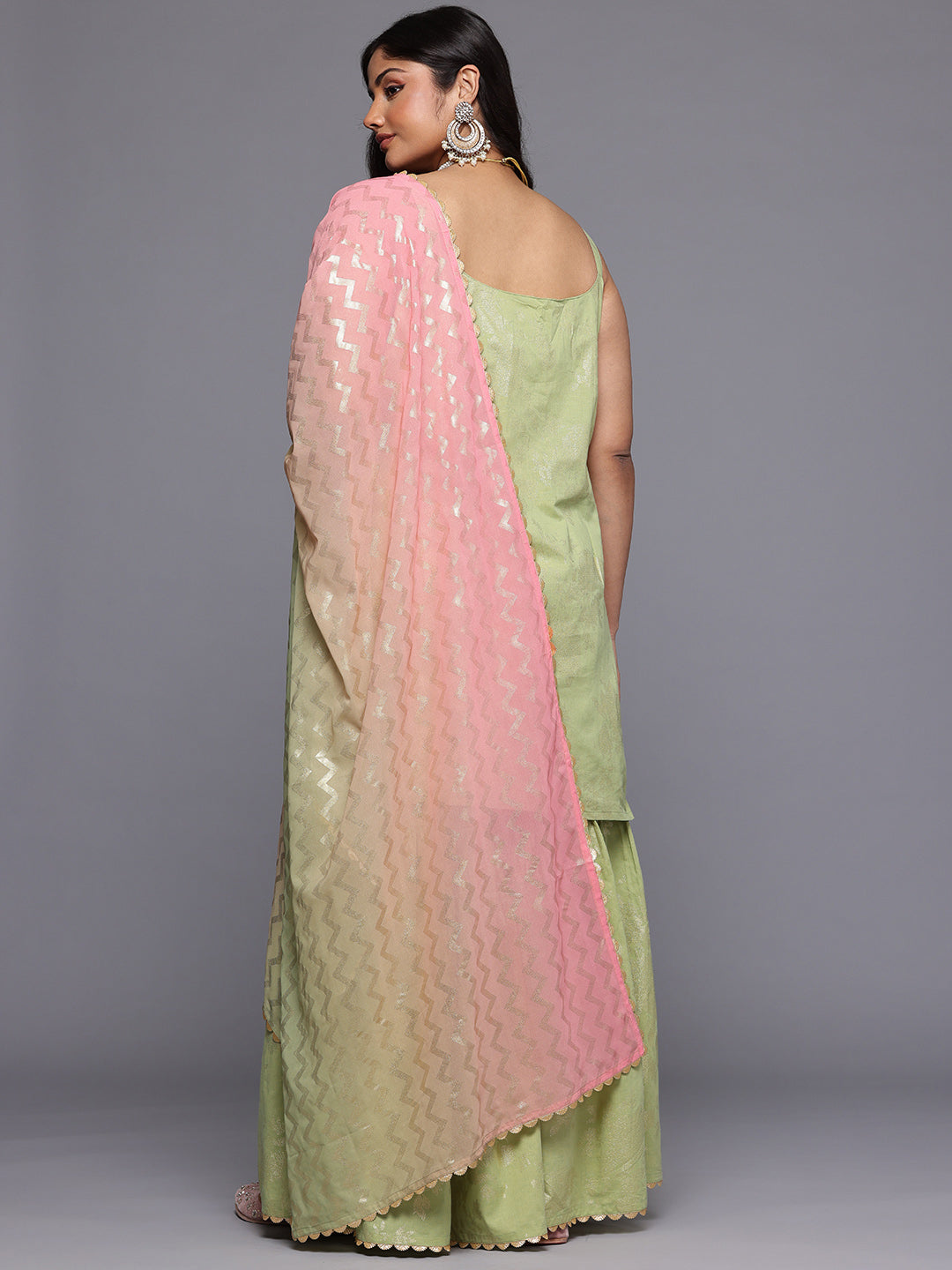 Women Pure Cotton Printed Kurta Sharara Set with Ombre Dupatta-AP-AHKUSHDU-COMBO-1038