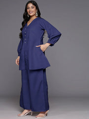 V-Neck Tunic With Palazzo Co-Ords-AP-AHTUPZ-COMBO-1006