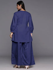 V-Neck Tunic With Palazzo Co-Ords-AP-AHTUPZ-COMBO-1006