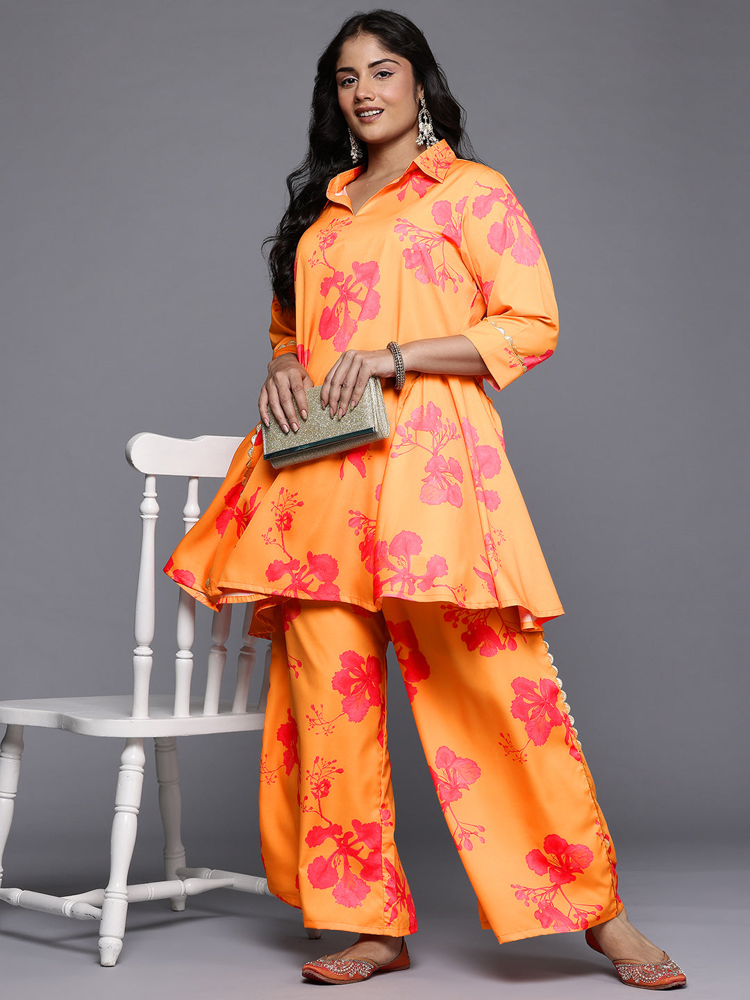 Women's Traditional Wear Orange Co-ords Set-AP-AHTUPZ-COMBO-1102