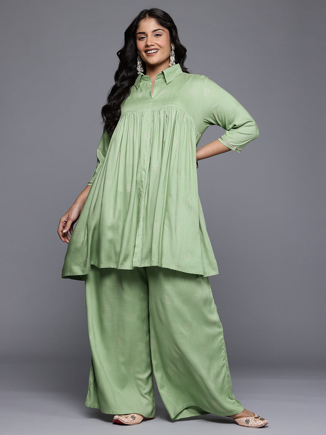 Women's Traditional Wear Green Co-ords Set-AP-AHTUPZ-COMBO-1129