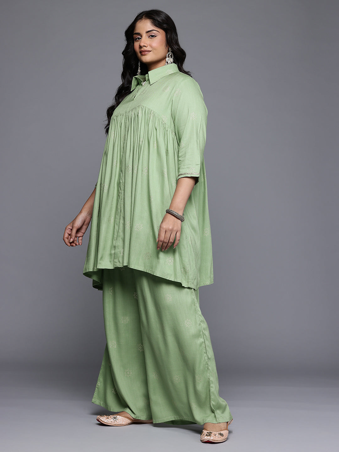 Women's Traditional Wear Green Co-ords Set-AP-AHTUPZ-COMBO-1129