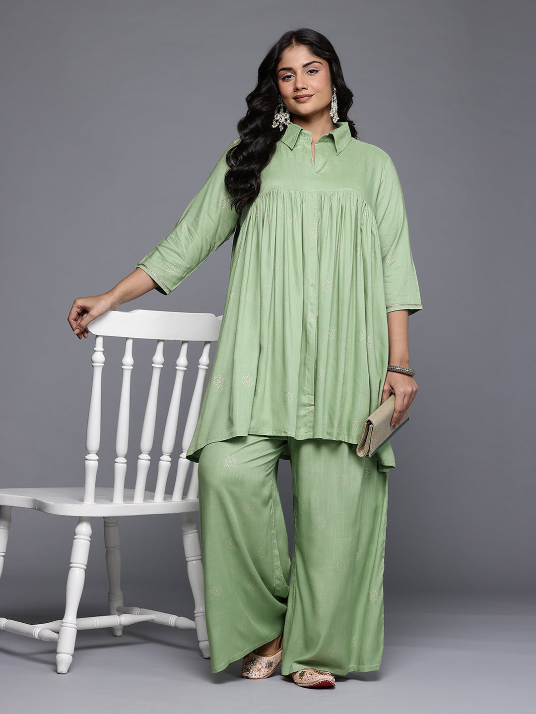 Women's Traditional Wear Green Co-ords Set-AP-AHTUPZ-COMBO-1129