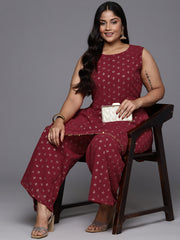 Plus Size Ethnic Motifs Printed Regular Kurti with Palazzos-AP-AHTUPZ-COMBO-805