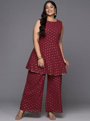 Plus Size Ethnic Motifs Printed Regular Kurti with Palazzos-AP-AHTUPZ-COMBO-805
