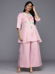 A PLUS BY AHALYAA Floral Printed Sequined Detailed Tunic With Palazzo Co-Ords