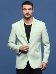 Men Sea Green Slim Fit Single Breasted Blazer-AR-Z-1A-Seagreen