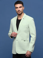 Men Sea Green Slim Fit Single Breasted Blazer-AR-Z-1A-Seagreen