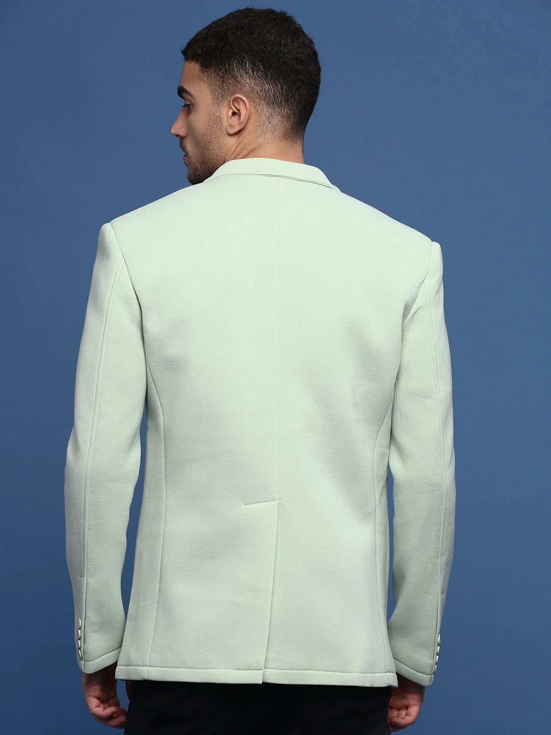 Sea Green Slim Fit Blazer | Nehru Jacket Style | DesiQlo