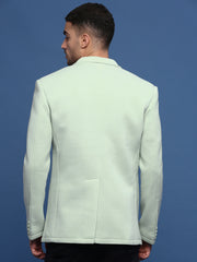 Men Sea Green Slim Fit Single Breasted Blazer-AR-Z-1A-Seagreen