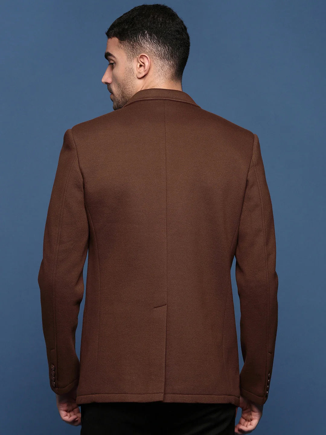 Brown Cotton Men's Ethnic Wear Blazer | DesiQlo