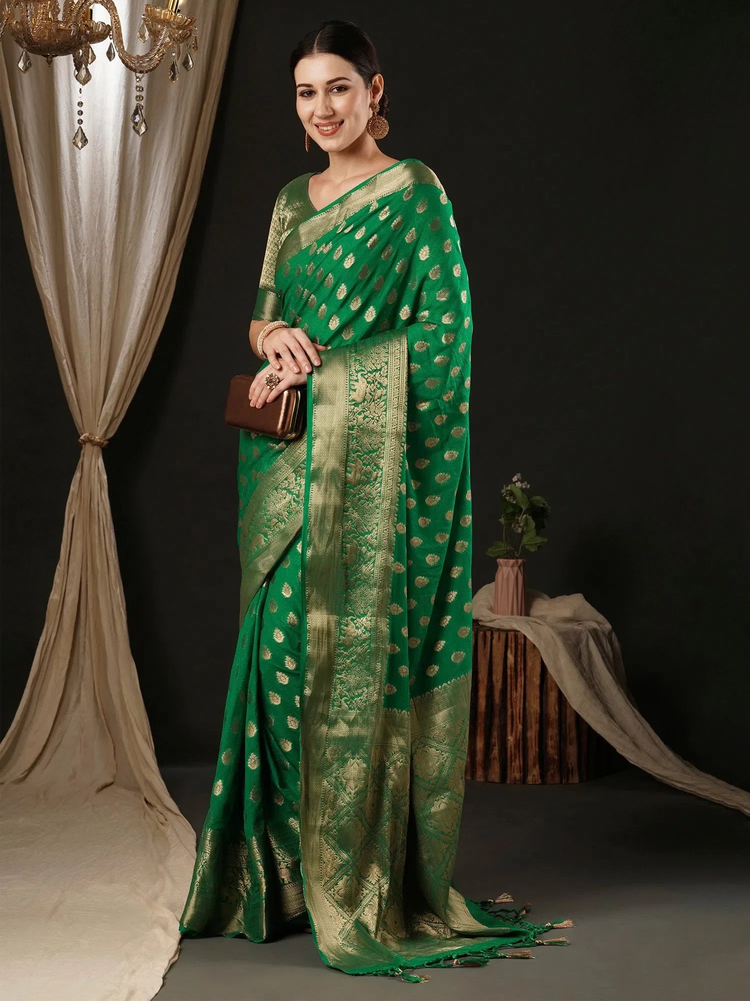 Teal Georgette Saree | Designer Sarees India