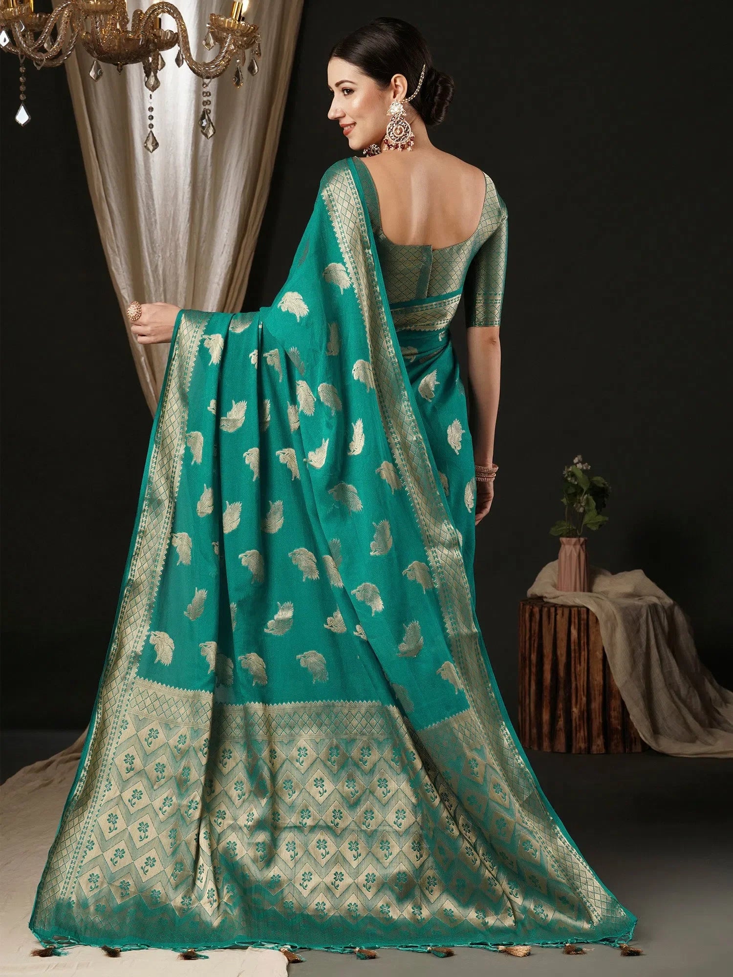 Light Blue Designer Sarees India | Georgette Saree