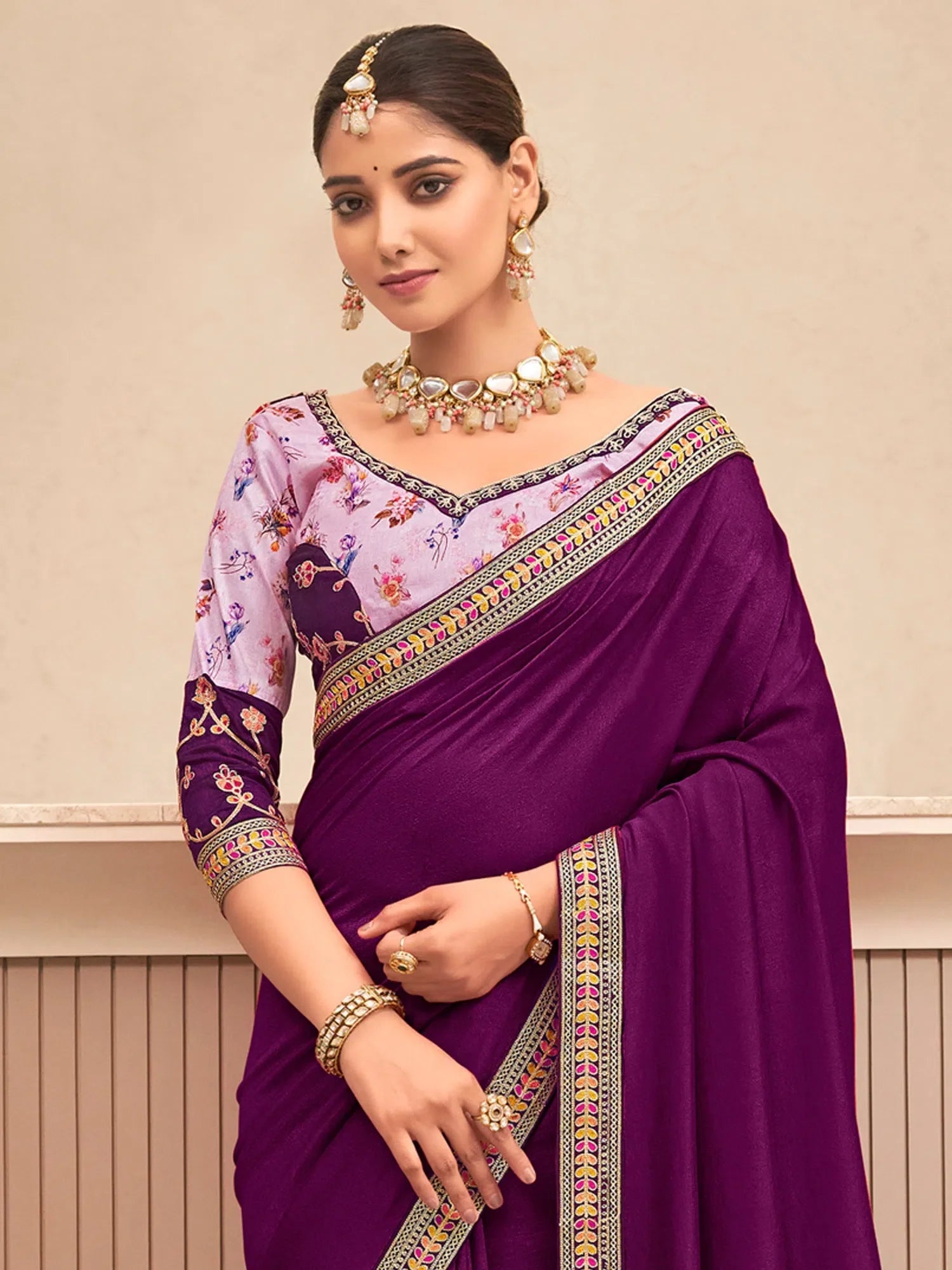 Purple Embellished Saree | Luxurious Designer Sarees India