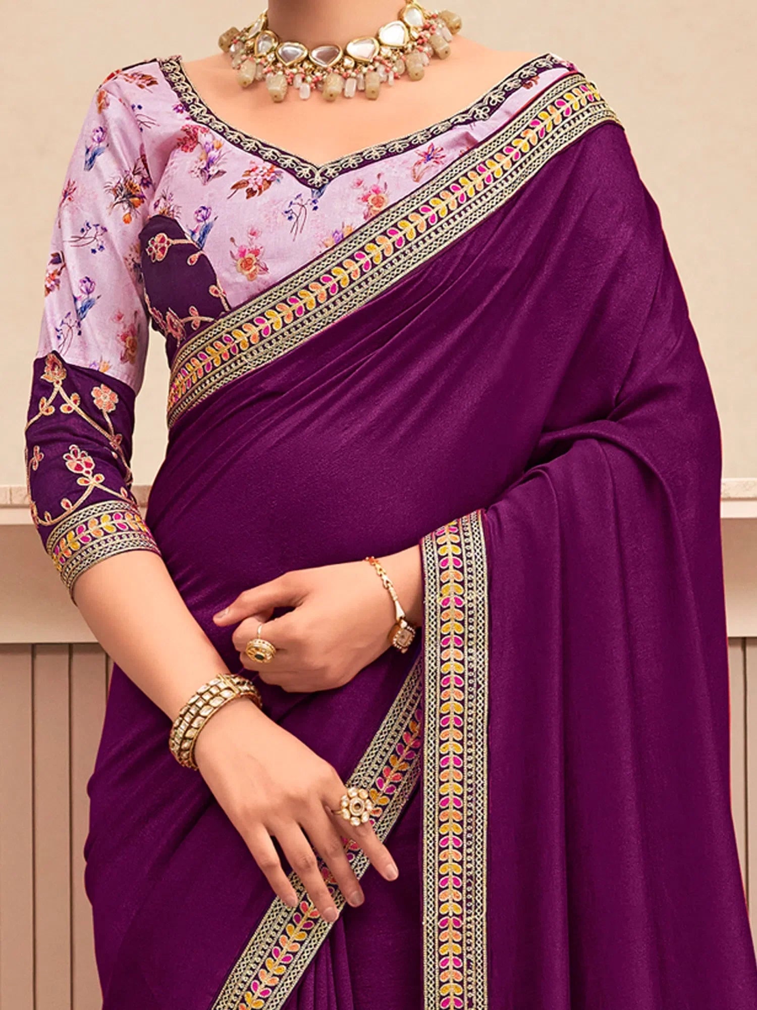 Purple Embellished Saree | Luxurious Designer Sarees India