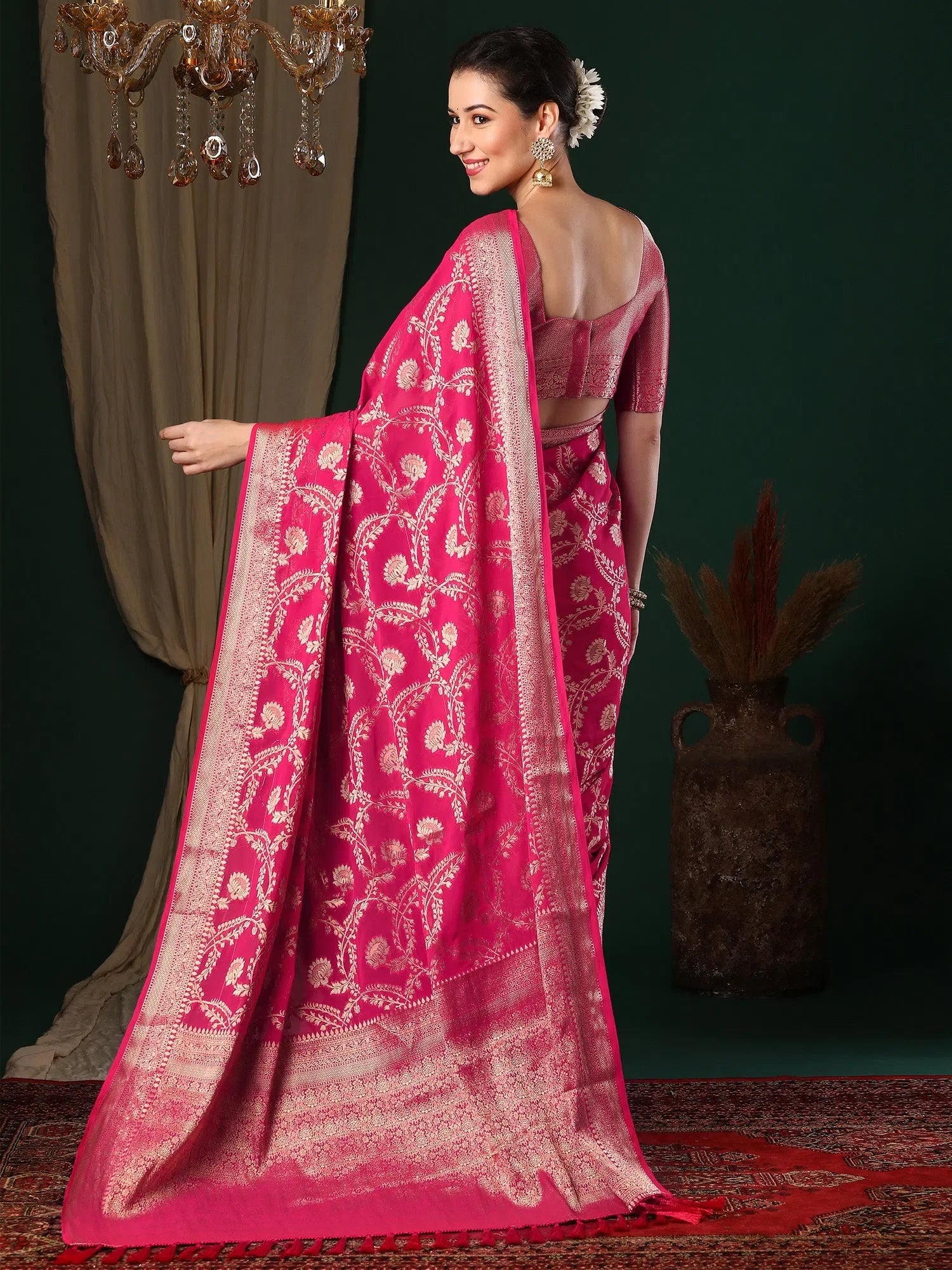 Pink Designer Saree with Blouse | Designer Sarees India